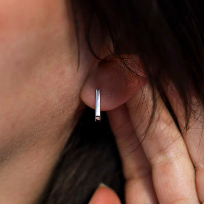 ML912_Sterling Silver Straight Edge Huggies_reshoot 3