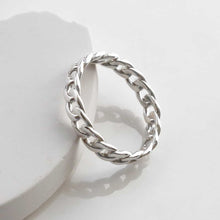 Sterling Silver Curb Chain Ring