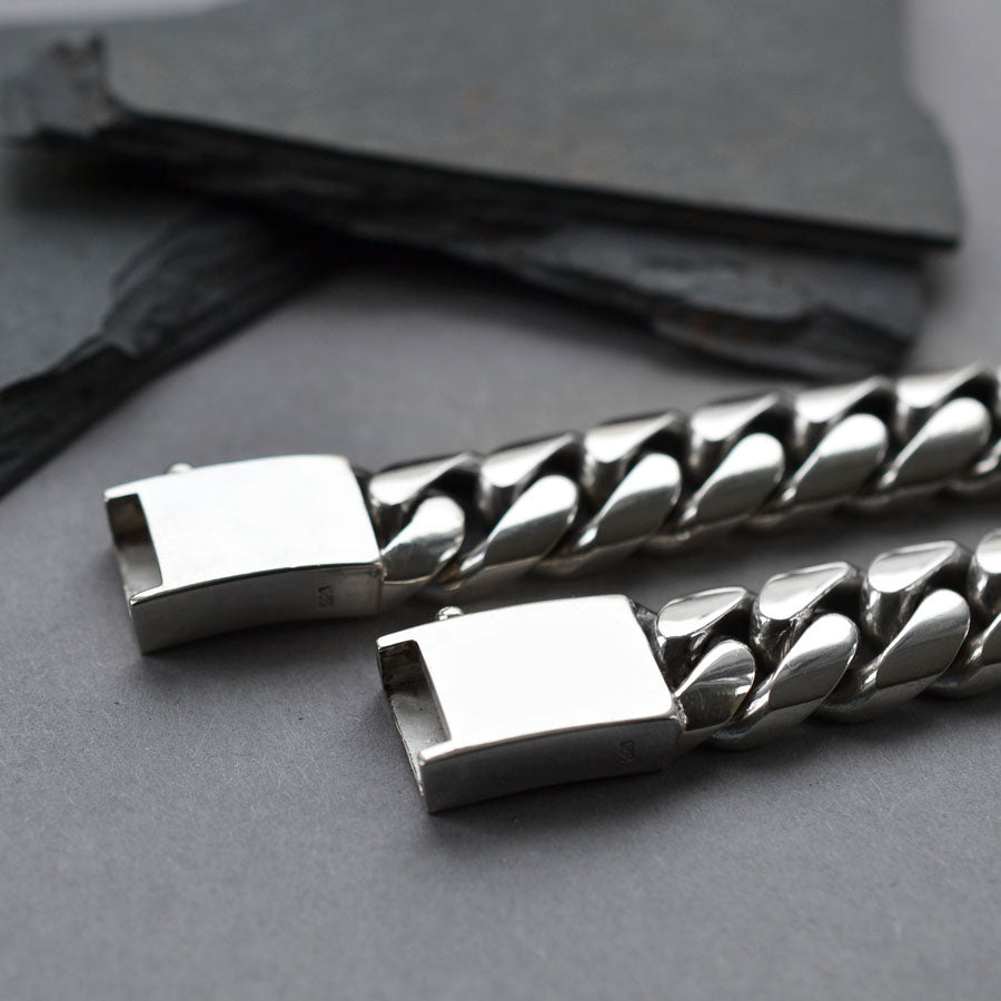 Sterling Silver Heavy Curb Bracelet