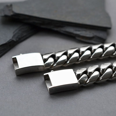 Sterling Silver Heavy Curb Bracelet