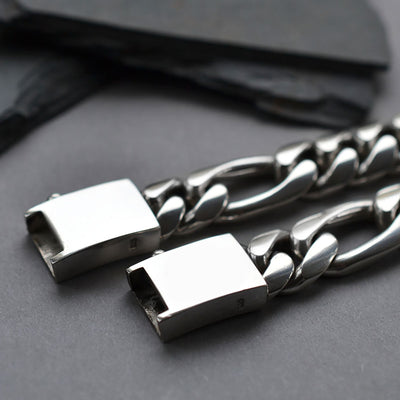 Sterling Silver Heavy Figaro Bracelet