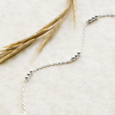 Sterling Silver Triple Ball Anklet