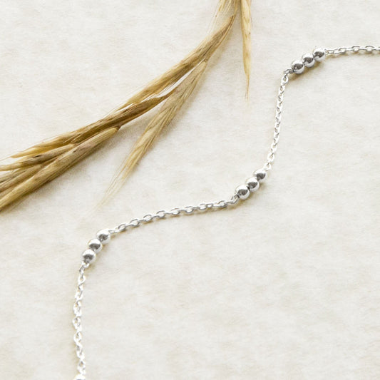 Sterling Silver Triple Ball Anklet