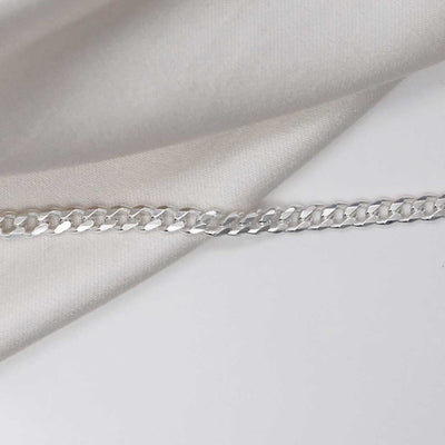 STERLING SILVER HEAVY CURB CHAIN GD100 LAID STRAIGHT