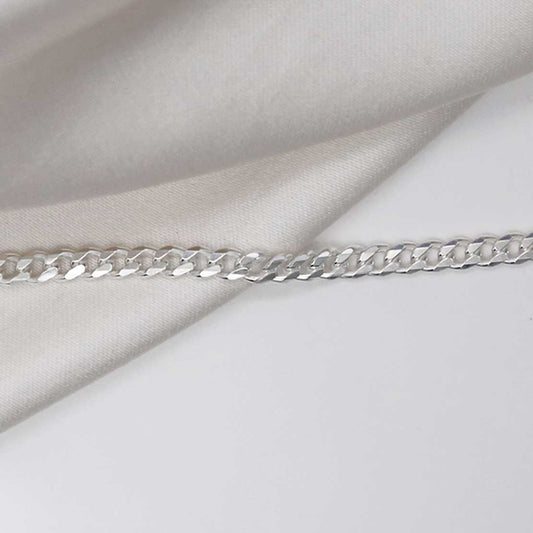 STERLING SILVER HEAVY CURB CHAIN GD100 LAID STRAIGHT