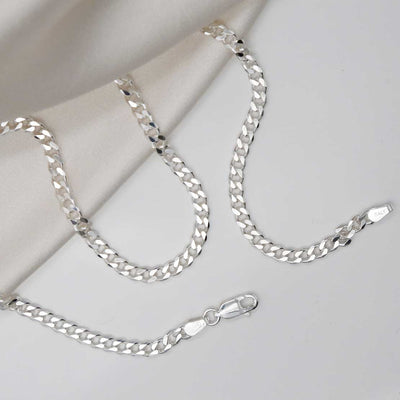 STERLING SILVER HEAVY CURB CHAIN GD100 STREWN