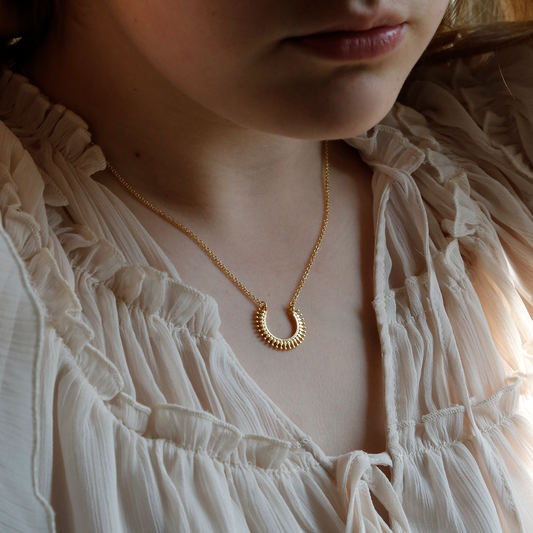 goldplatedsterlingsilvermarrakechnecklaceonmodel