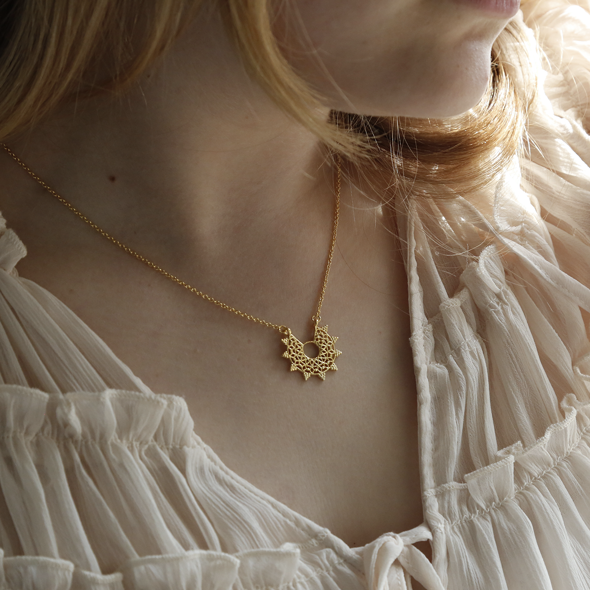 Gold Plated Silver Medina Necklace