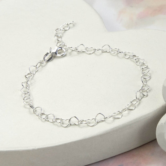 Sterling Silver Hearts Bracelet