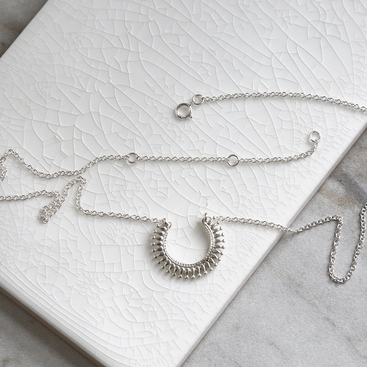 Sterling Silver Marrakech Horseshoe Necklace