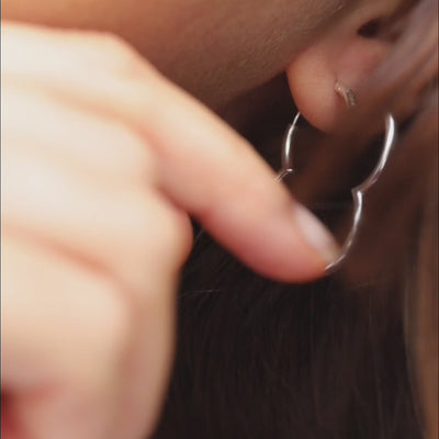 Sterling Silver Flower Hoops