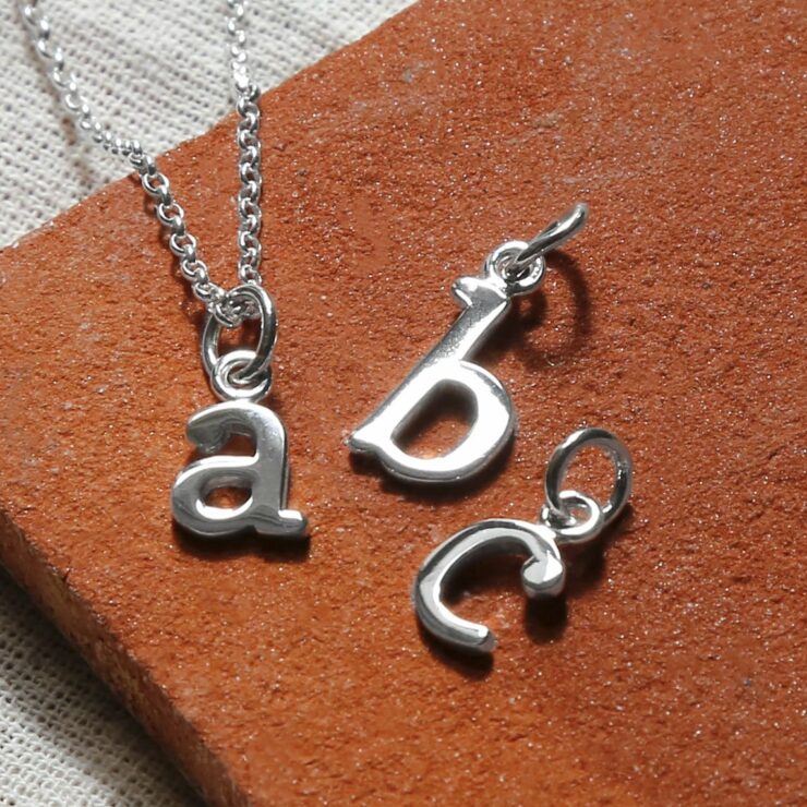 Mini Silver Letter B Initial Necklace | Hersey & Son Silversmiths