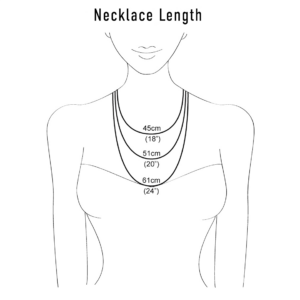 Necklace Lengths on a white background