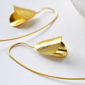 Gold Plated hanging snowdrop earrings