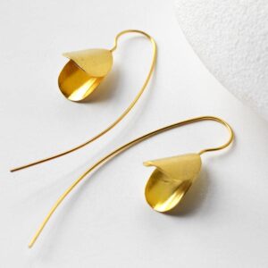 Gold Plated hanging snowdrop earrings