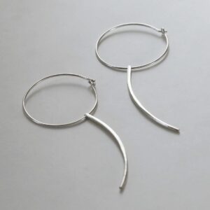 Sterling Silver Claw Earring With Claw on White Background