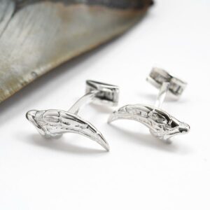 Silver Dinosaur Raptor Claw cufflinks