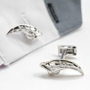 Silver Dinosaur Raptor Claw cufflinks