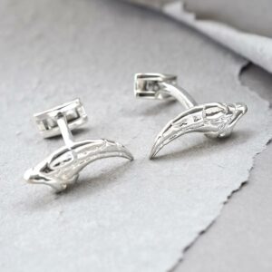 Silver Dinosaur Raptor Claw cufflinks