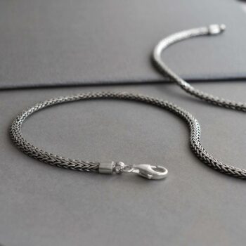Sterling Silver Oval Snake Necklace | Martha Jackson