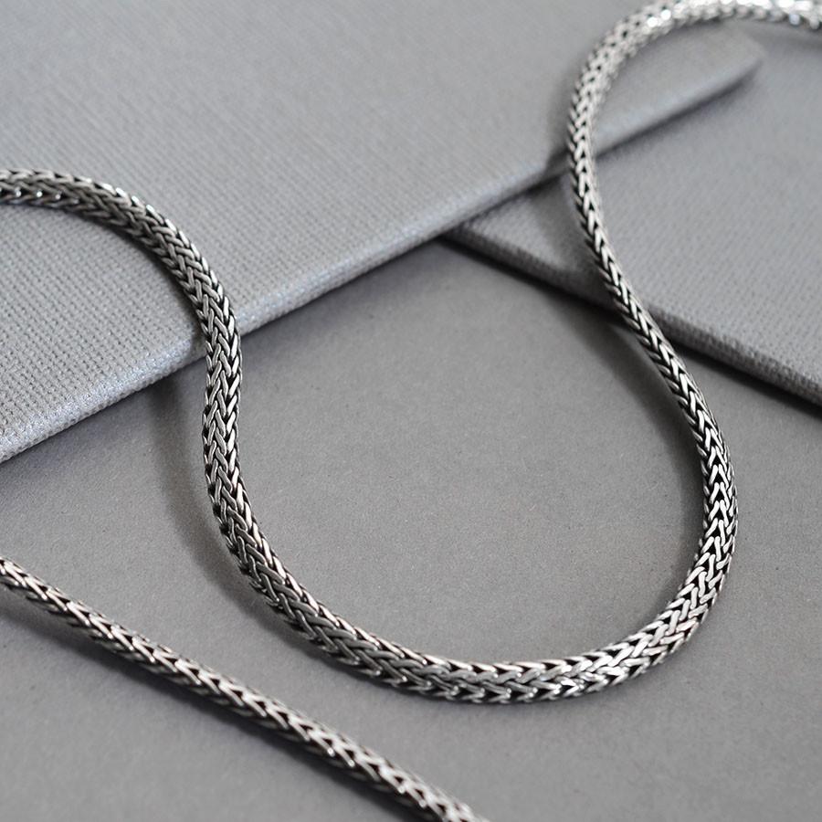 Sterling Silver Oval Snake Necklace | Martha Jackson