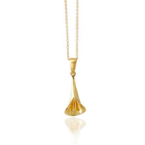 Gold Necklace on White Background