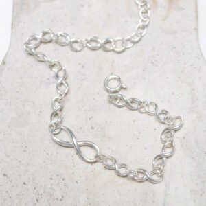 Sterling Silver Infinity Bracelet in jewellery dish