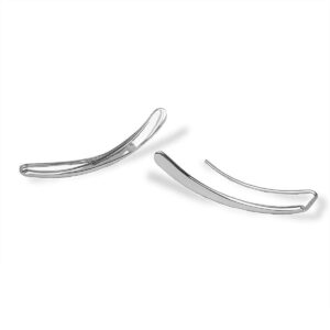 Polished simple silver bar ear climbers