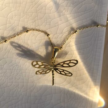 Gold Plated Sterling Silver Dragonfly Necklace necklace