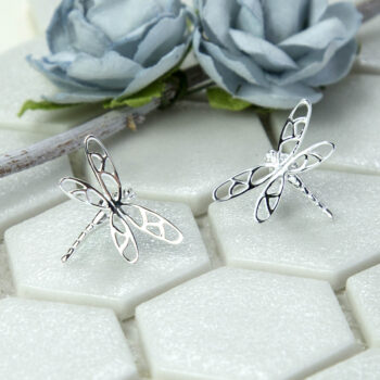 MB143 STERLINGSILVERDRAGONFLYSTUDEARRINGS 001