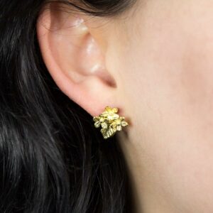 Small Gold plated bunch of flowers studs