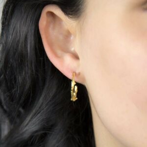 Gold plated twig branch hoops