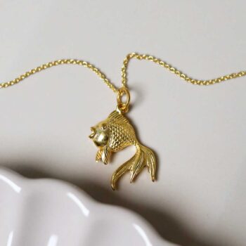 Gold Plated Sterling Silver Fish Necklace