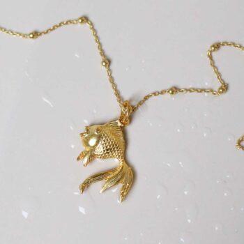Gold Plated Sterling Silver Fish Necklace