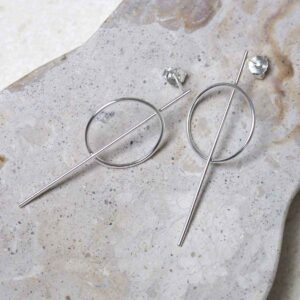 Sterling Silver Ring And Bar Stud Earrings on jewellery dish