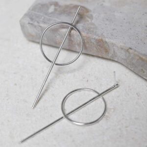 Sterling Silver Ring And Bar Stud Earrings on jewellery dish