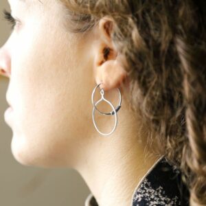 Silver interlocked medium hoops