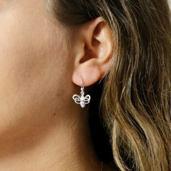 MB185 STERLINGSILVERQUEENBEEDROPEARRINGS 001