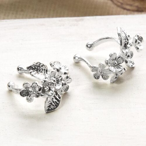 MB194 STERLING SILVER FORGET ME NOT EAR CUFF 2 copy