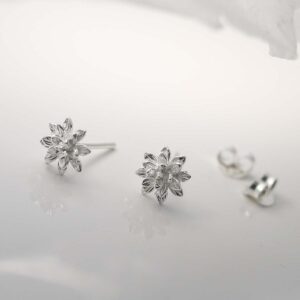 Sterling Silver Enlightened Lotus Studs on jewellery dish