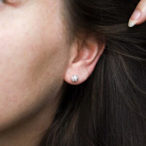Sterling Silver Enlightened Lotus Studs on model