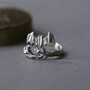 MB199R STERLINGSILVERBATANDMOONRING 001