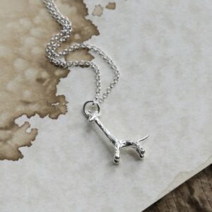 Sterling silver giraffe pendant necklace