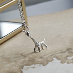 Sterling silver giraffe pendant necklace