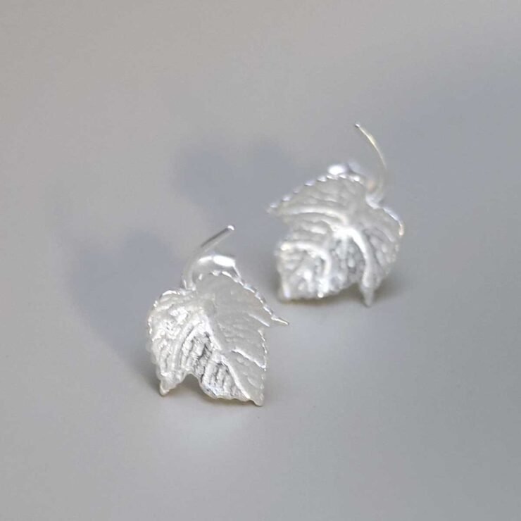 Sterling Silver Ivy Leaf Stud Earrings