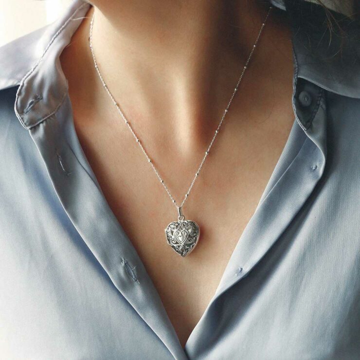 Sterling Silver Vintage Heart Locket 