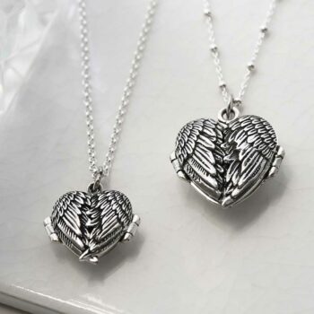 MC157S STERLING SILVER LOVE WING LOCKET NECKLACE 4