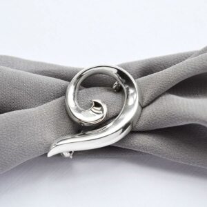 Silver curled ribbon brooch