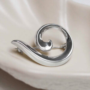 Sterling Silver Spiral Brooch in jewellery dish