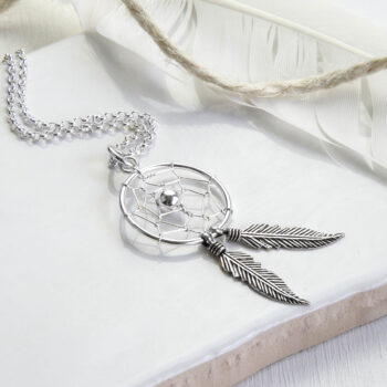 MC251P STERLINGSILVERDREAMCATCHERNECKLACE 003